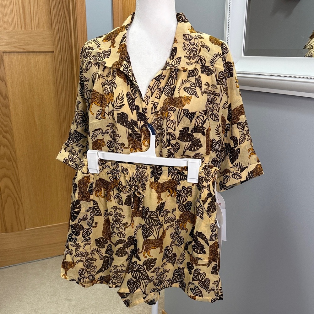 Leopard Print Button Down Set